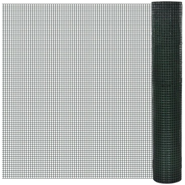 Kanaverkko 25x25mm, galvanoitu teräs, PVC pinnoitteella, 10x1m, vihreä