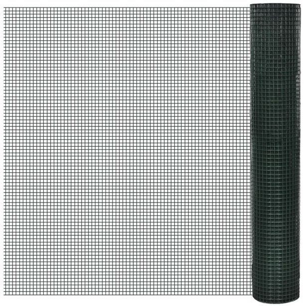 Kanaverkko 12x12mm, galvanoitu, PVC pinnoitteella, 25x1m, vihreä