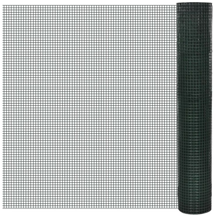 Kanaverkko 12x12mm, galvanoitu, PVC pinnoitteella, 25x1m, vihreä