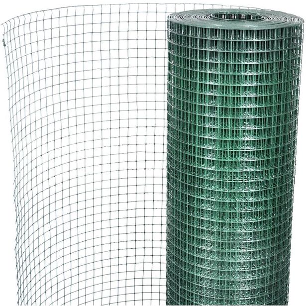Kanaverkko 16x16mm, galvanoitu, PVC pinnoitteella, 25x1m, vihreä