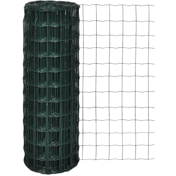 Verkkoaita, teräs, silmäkoko 76x63mm, 25x1.5m, vihreä