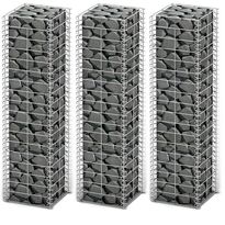 Gabion-/kivikorisarja, 3kpl, galvanoitu vaijeri, 25x25x100cm