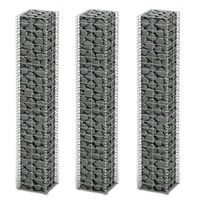 Gabion-/kivikorisarja, 3kpl, galvanoitu vaijeri, 25x25x150cm