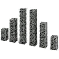 Gabion-/kivikorisarja, 6kpl, galvanoitu vaijeri, eri kokoja