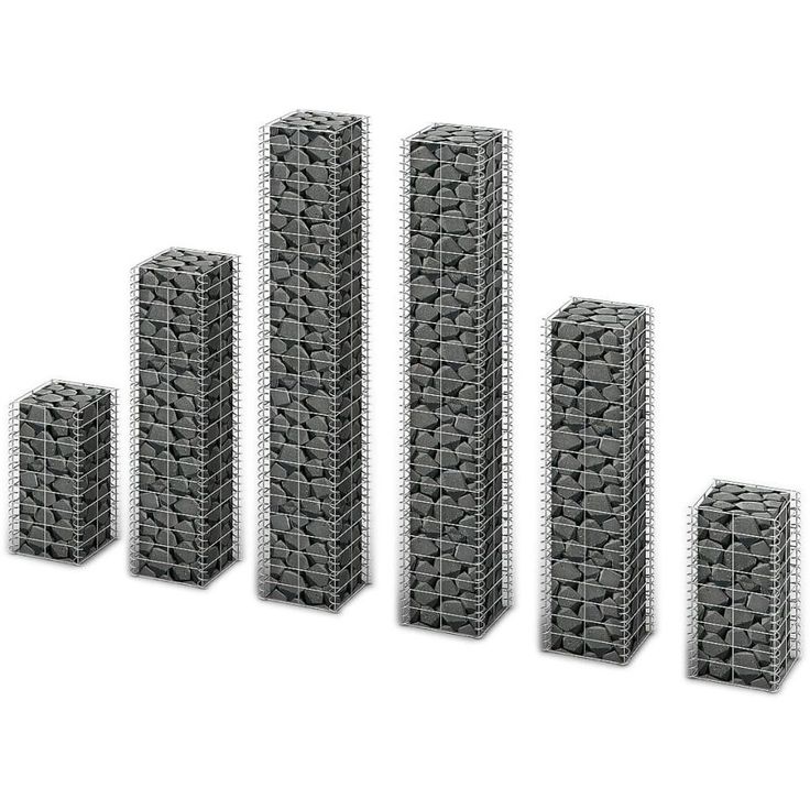 Gabion-/kivikorisarja, 6kpl, galvanoitu vaijeri, eri kokoja