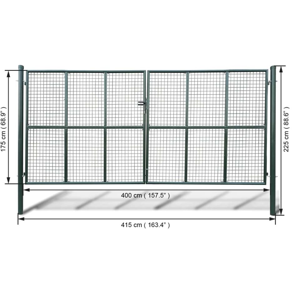 Puutarhan verkko-aidan portti, 415x225cm/400x175cm