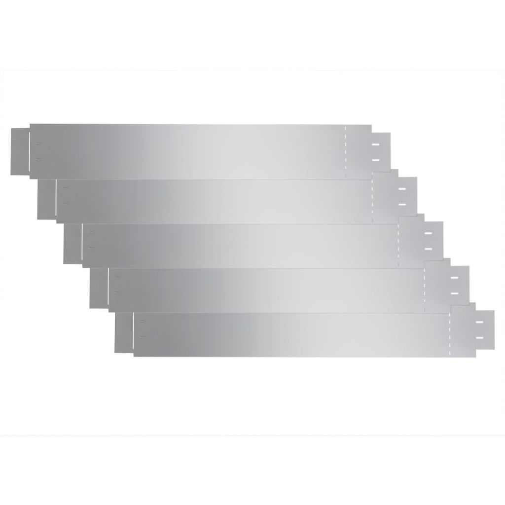 Joustava galvanoitu aita, 5-osainen, 100x15cm