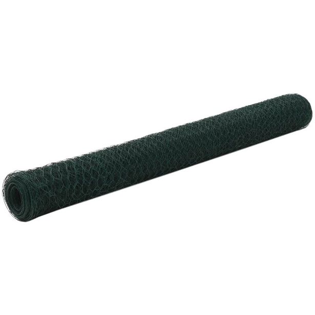 Kanaverkko, teräs, PVC pinnoitteella, silmäkoko 13mm, 25x1.2m, vihreä