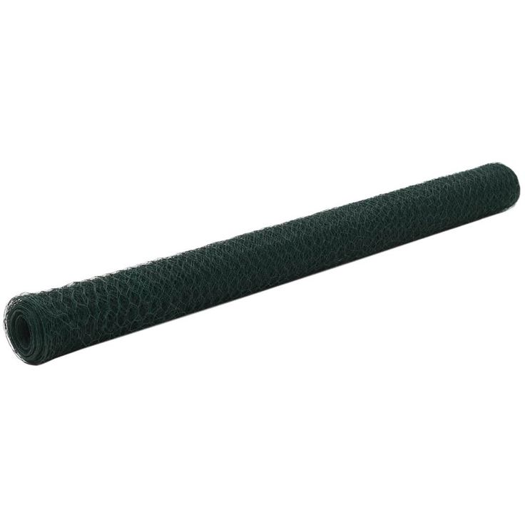 Kanaverkko, teräs, PVC pinnoitteella, silmäkoko 25mm, 25x1.5m, vihreä