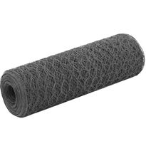 Kanaverkko, teräs, PVC pinnoitteella, silmäkoko 13mm, 25x0.5m, harmaa