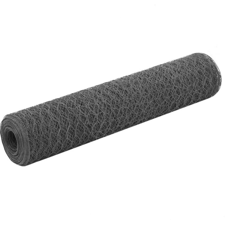 Kanaverkko, teräs, PVC pinnoitteella, silmäkoko 13mm, 25x0.75m, harmaa