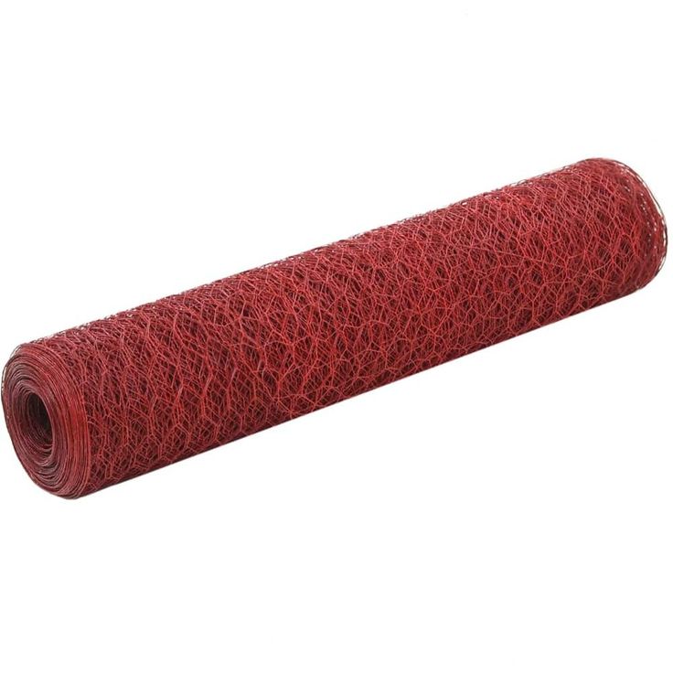 Kanaverkko, teräs, PVC pinnoitteella, silmäkoko 36mm, 25x0.75m, punainen