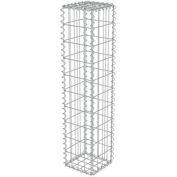 Gabion-kivikori kansilla, galvanoitu teräs, 20x20x100cm