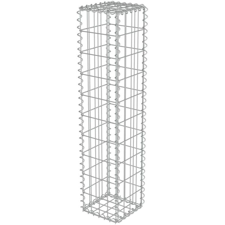 Gabion-kivikori kansilla, galvanoitu teräs, 20x20x100cm