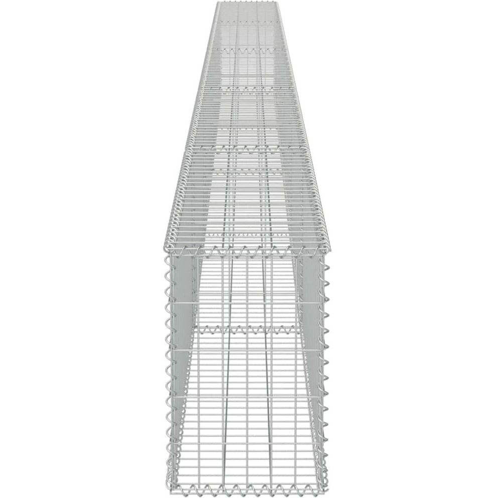 Gabion-kivikori kansilla, galvanoitu teräs, 600x30x50cm