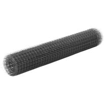 Kanaverkko 25x25mm, teräs, PVC pinnoitteella, 25x1m, harmaa