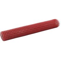 Kanaverkko 25x25mm, teräs, PVC pinnoitteella, 10x1m, punainen