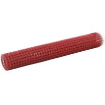 Kanaverkko 12x12mm, teräs, PVC pinnoitteella, 25x1m, punainen