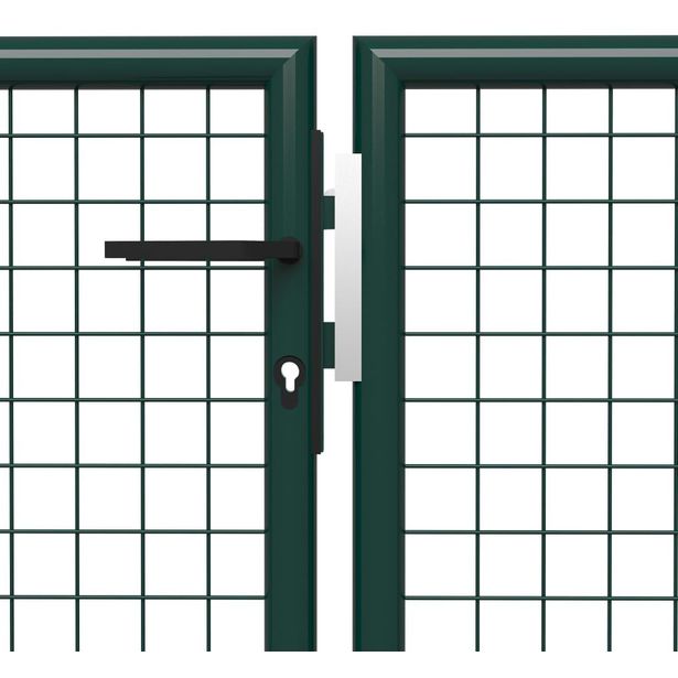 Puutarhaportti, teräs, 500x175cm, vihreä