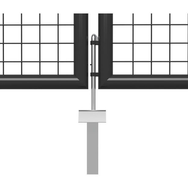 Puutarhaportti, teräs, 350x175cm, antrasiitti