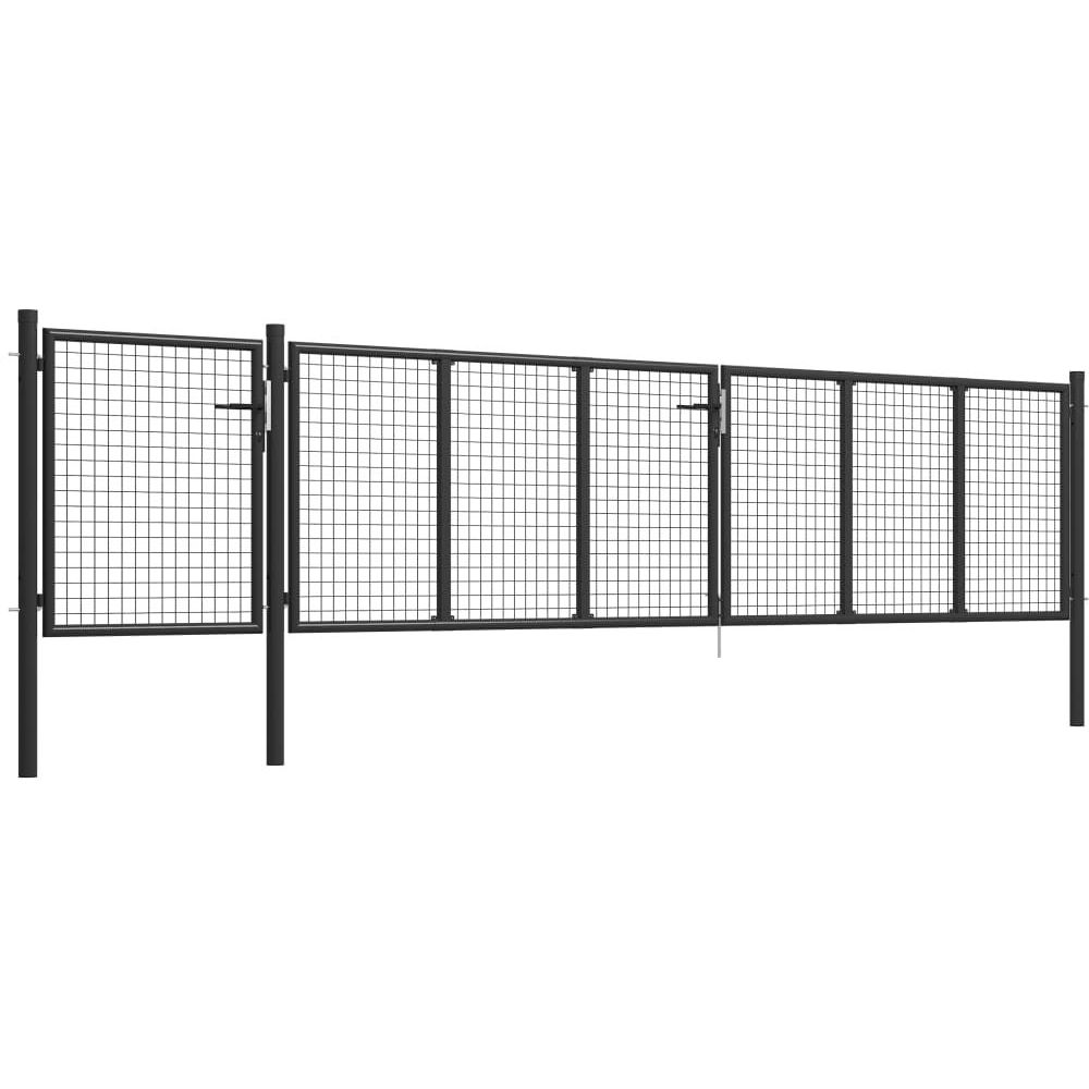 Puutarhaportti, teräs, 500x100cm, antrasiitti