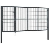 Puutarhaportti tolpilla, teräs, 350x120cm, antrasiitti
