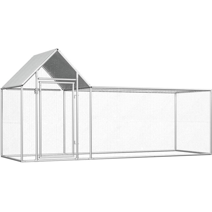 Kanahäkki, 3x1x1,5m, galvanoitu teräs, ovi reunassa