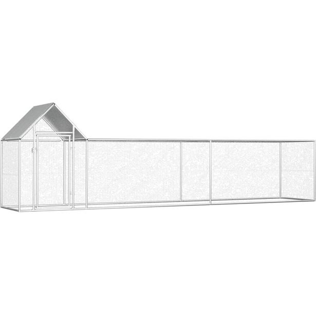 Kanahäkki, 5x1x1,5m, galvanoitu teräs, ovi reunassa