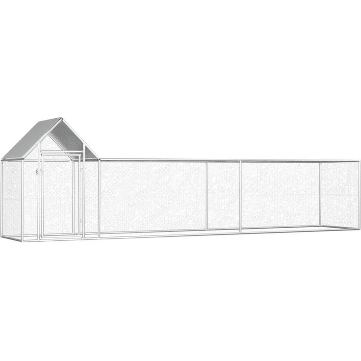 Kanahäkki, 5x1x1,5m, galvanoitu teräs, ovi reunassa