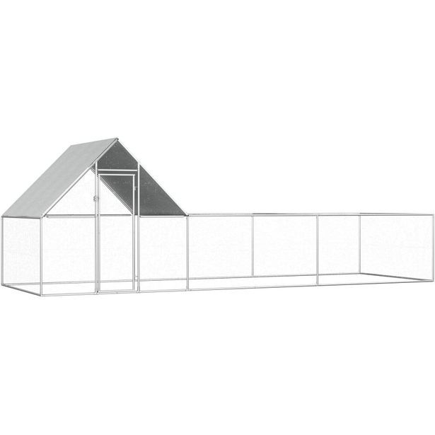 Kanahäkki, 6x2x2m, galvanoitu teräs, ovi reunassa