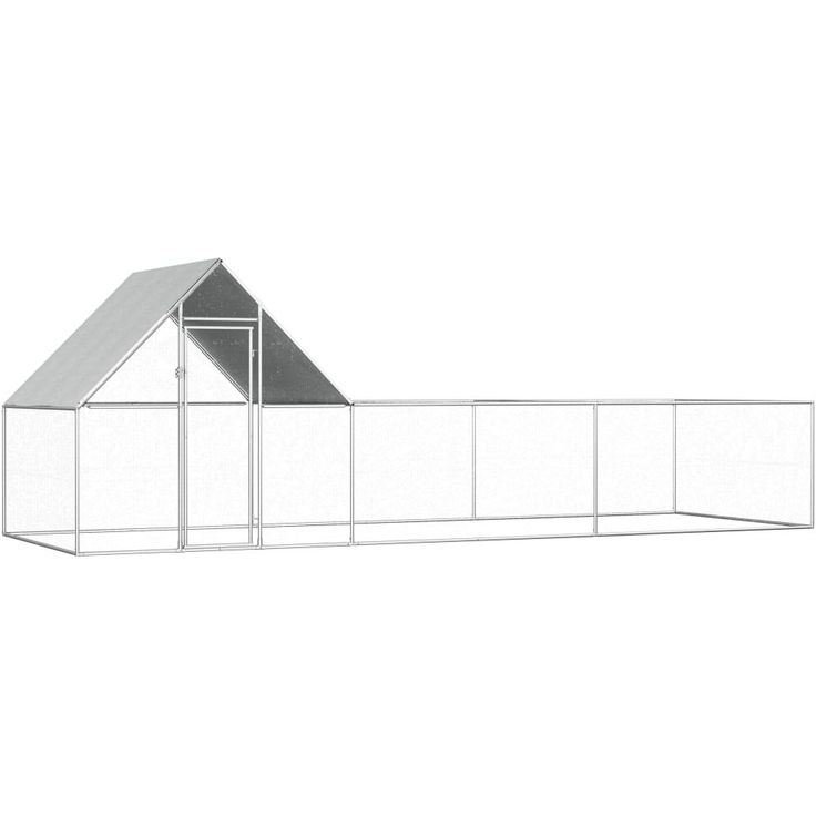 Kanahäkki, 6x2x2m, galvanoitu teräs, ovi reunassa