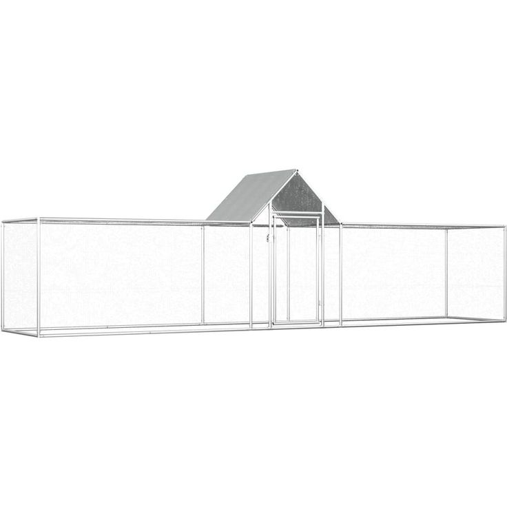 Kanahäkki, 5x1x1,5m, galvanoitu teräs, ovi keskellä