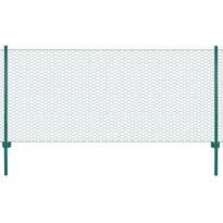Verkkoaita tolpilla, teräs, 25x0.5m, silmäkoko 13mm, vihreä