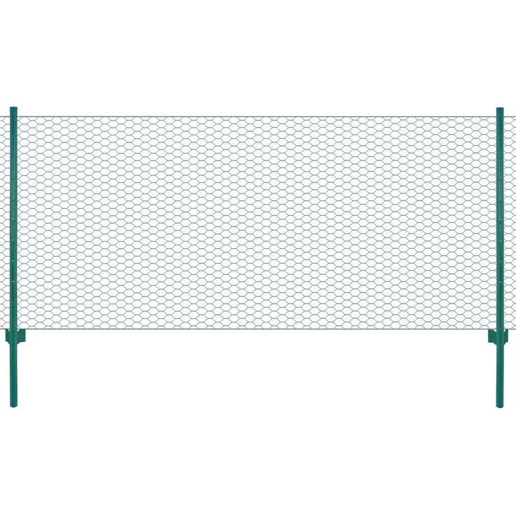 Verkkoaita tolpilla, teräs, 25x0.75m, silmäkoko 13mm, vihreä
