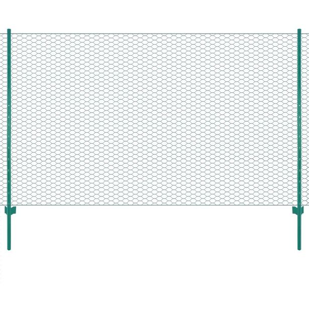 Verkkoaita tolpilla, teräs, 25x2m, silmäkoko 13mm, vihreä
