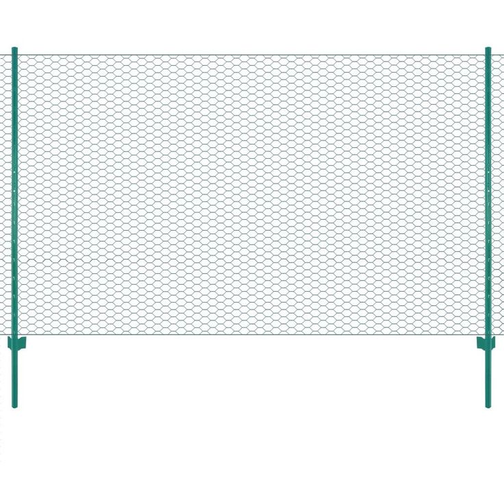 Verkkoaita tolpilla, teräs, 25x2m, silmäkoko 13mm, vihreä