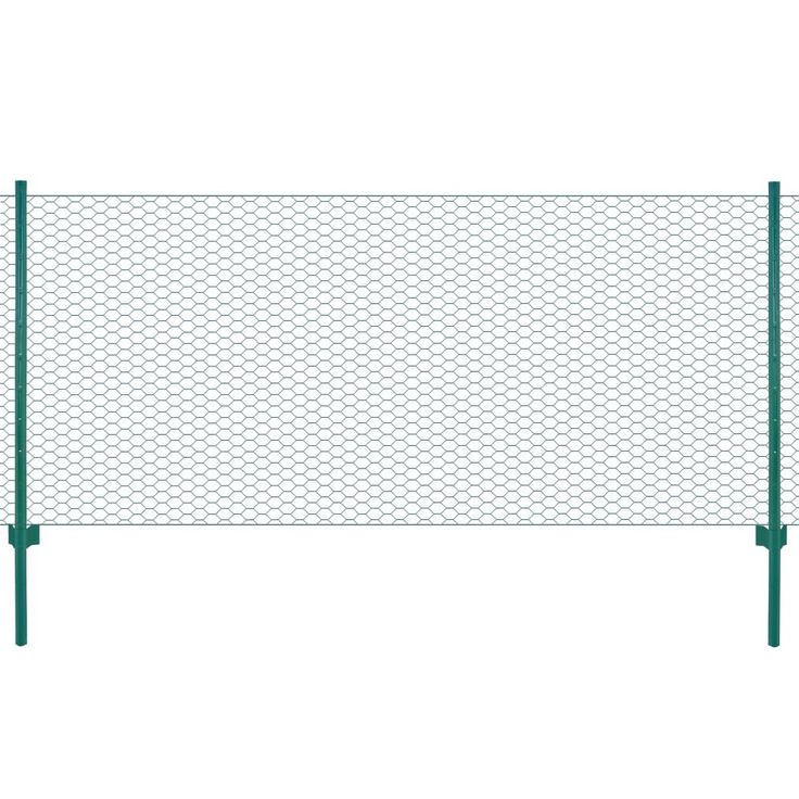 Verkkoaita tolpilla, teräs, 25x0.75m, silmäkoko 25mm, vihreä
