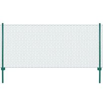Verkkoaita tolpilla, teräs, 25x0.75m, silmäkoko 50mm, vihreä