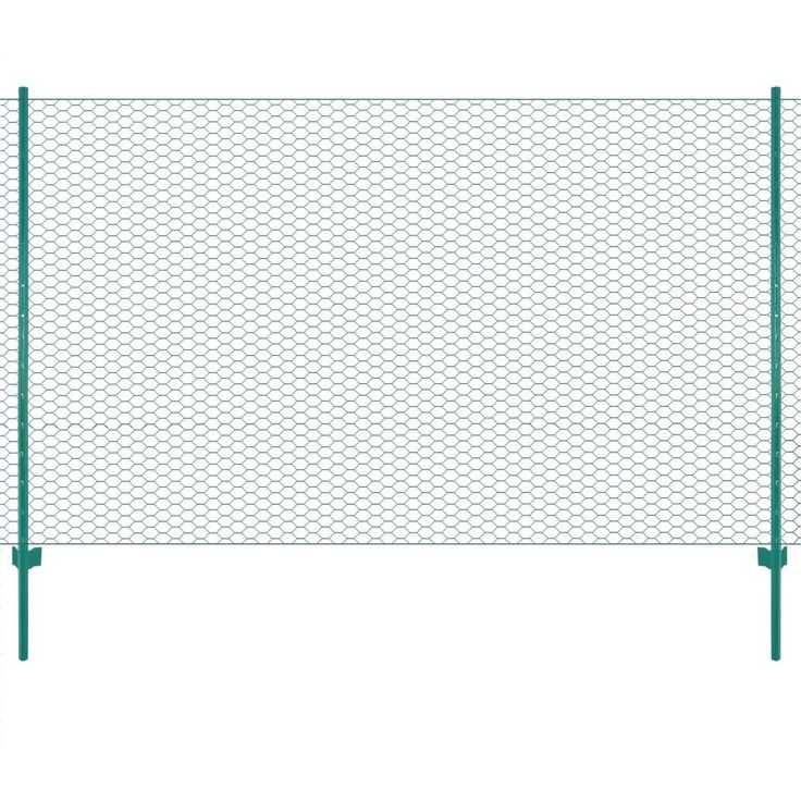Verkkoaita tolpilla, teräs, 25x2m, silmäkoko 50mm, vihreä