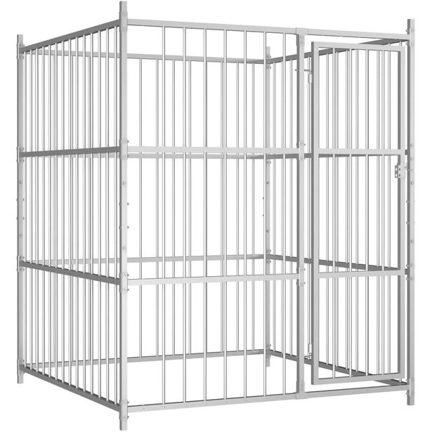 Koiran ulkohäkki, 150x150x185cm, metallinvärinen