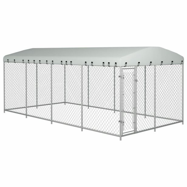 Koiran ulkohäkki katoksella, 8x4x2m