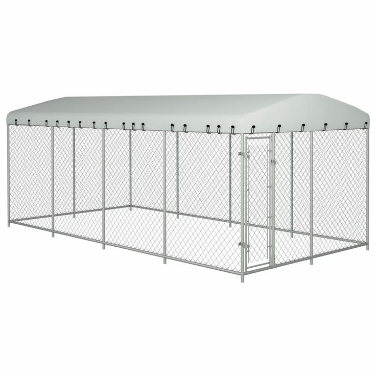 Koiran ulkohäkki katoksella, 8x4x2m