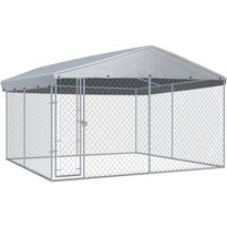 Koiratarha katoksella, 3,8x3,8x2,4m, Verkkokaupan poistotuote
