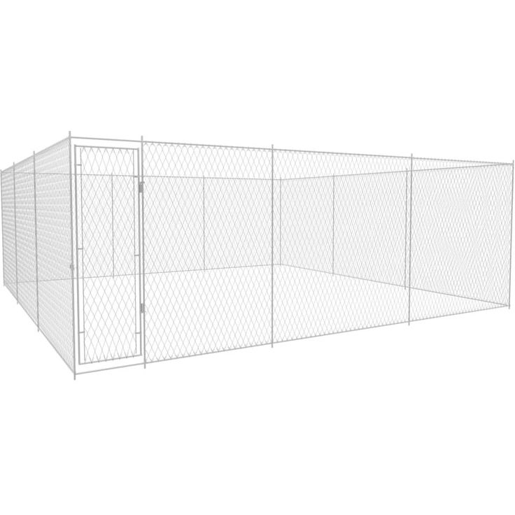 Koiran ulkohäkki, galvanoitu teräs, 570x570x185cm