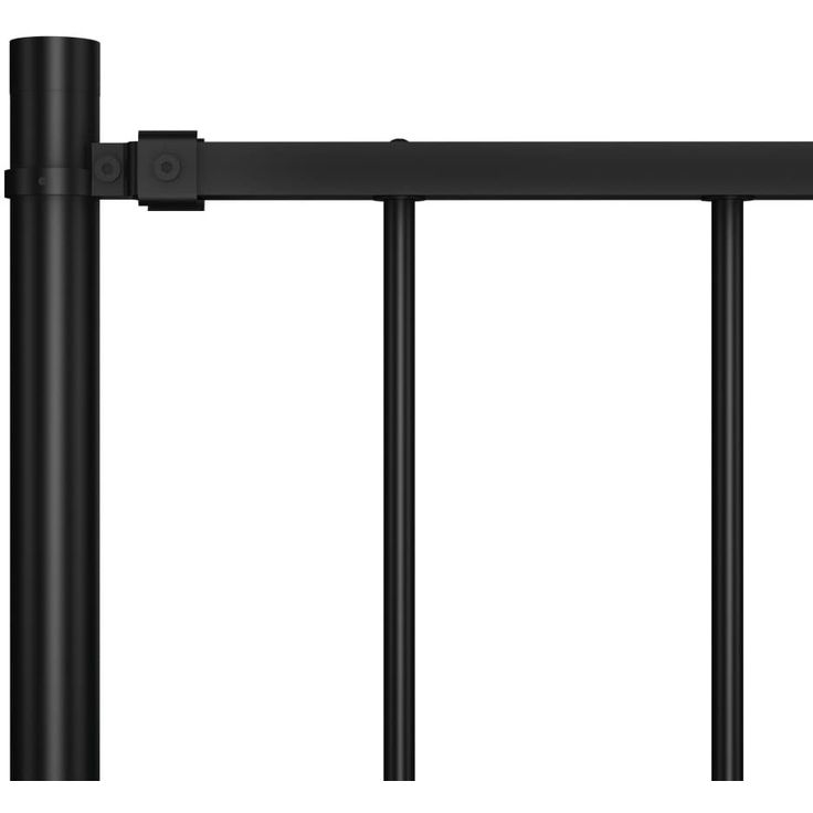 Aitapaneeli tolpilla, jauhemaalattu teräs, 1.7x0.75m, musta