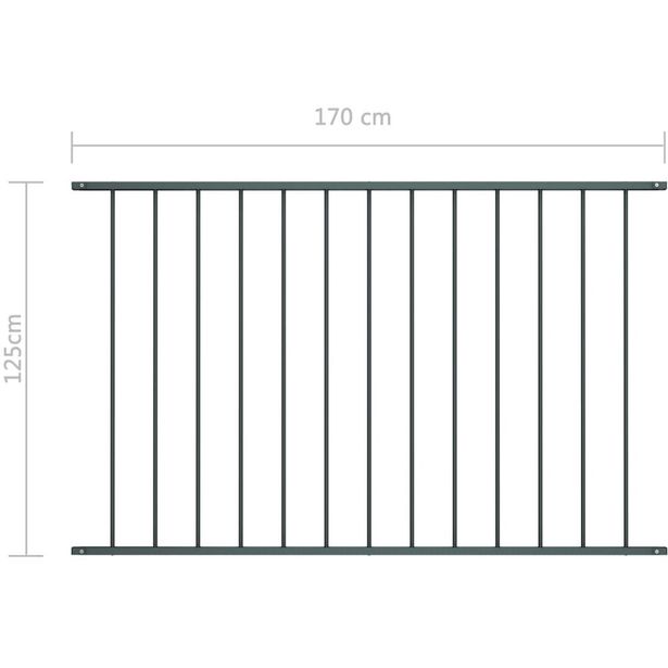 Aitapaneeli, jauhemaalattu teräs, 1.7x1.25m, antrasiitti