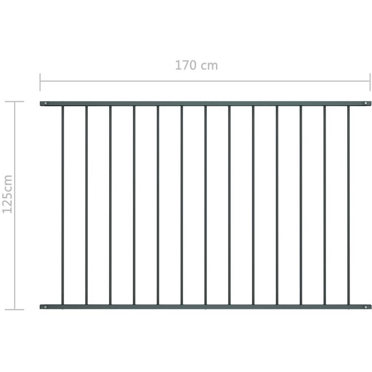 Aitapaneeli, jauhemaalattu teräs, 1.7x1.25m, antrasiitti