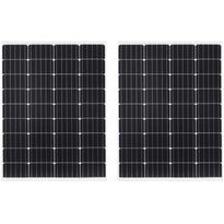 Aurinkopaneelit 2kpl, 100 W, yksikiteinen alumiini ja turvalasi