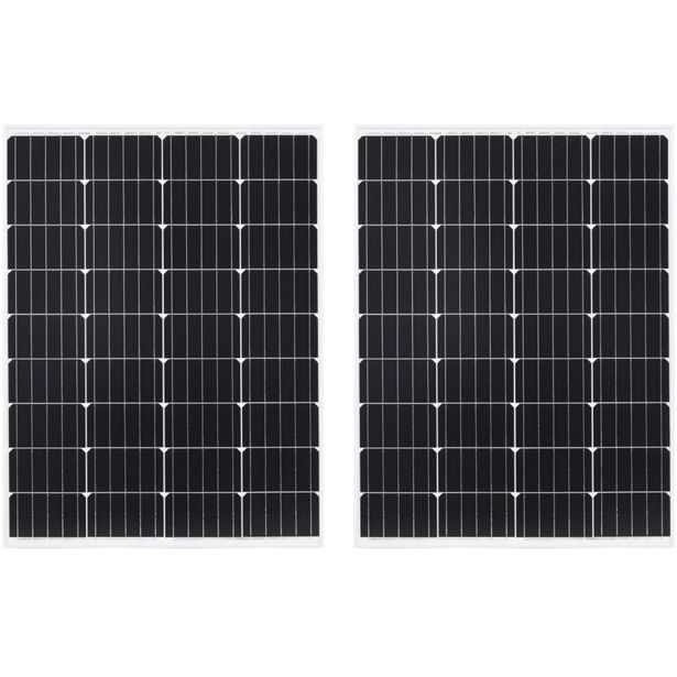 Aurinkopaneelit 2kpl, 100 W, yksikiteinen alumiini ja turvalasi