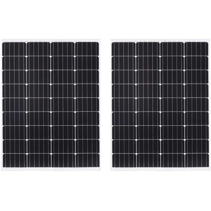Aurinkopaneelit 2kpl, 100 W, yksikiteinen alumiini ja turvalasi